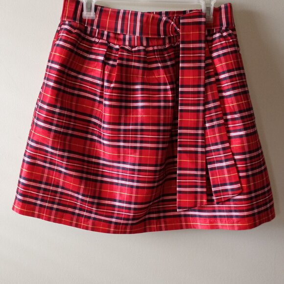 'Crown & Ivy' Taran Plaid Holiday Skirt 8 Fully Lined with Pockets EUC - Picture 9 of 13